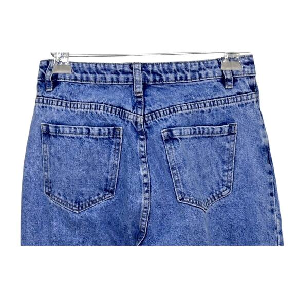 Missguided Wrath Light Wash Straight Leg High Waist Jeans Raw Hem - Picture 4 of 7